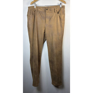 Chico's women's 16 western cowboy Faux Suede brown 5 Pocket Pants designer boho